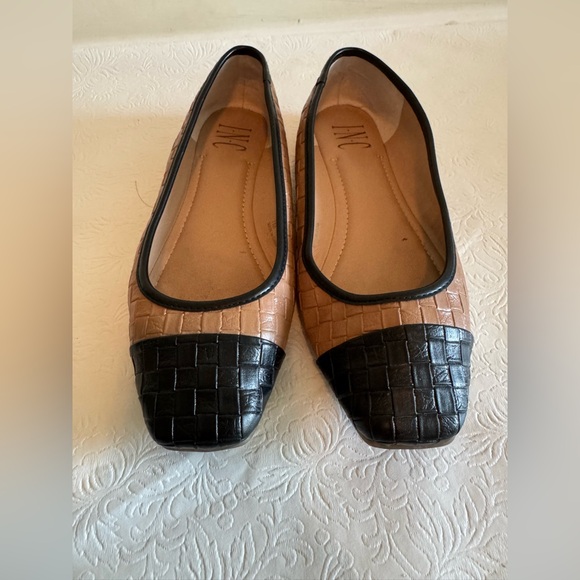 INC Brown Jenaya Square Toe Slip On Flats Shoes - Picture 3 of 6